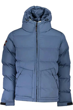 Blue Polyester Men Jacket Napapijri