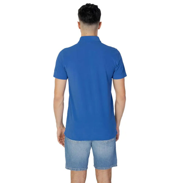 Blue Polyester Polo Shirt Suns