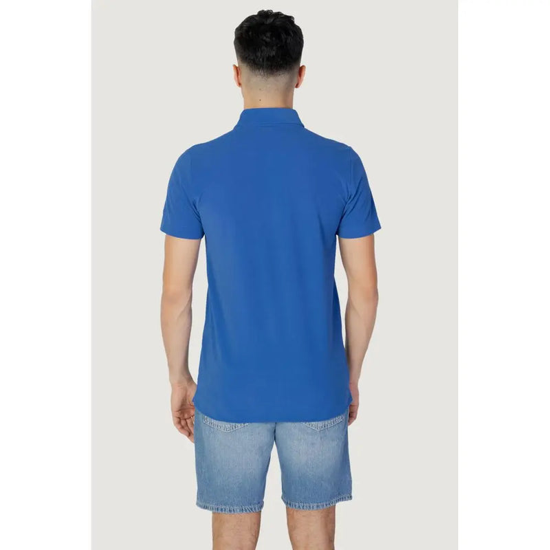 Blue Polyester Polo Shirt Suns