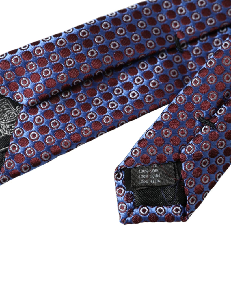 Blue Purple Patterned Silk Adjustable Men Tie Dolce & Gabbana