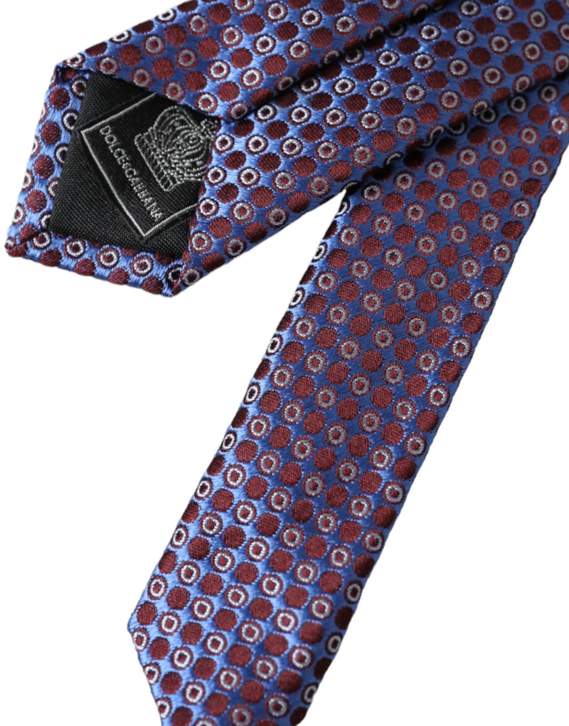 Blue Purple Patterned Silk Adjustable Men Tie Dolce & Gabbana