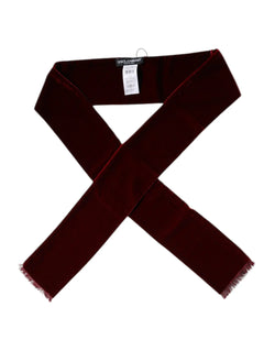 Bordeaux Cotton Silk Fringe Shawl Wrap Scarf Dolce & Gabbana