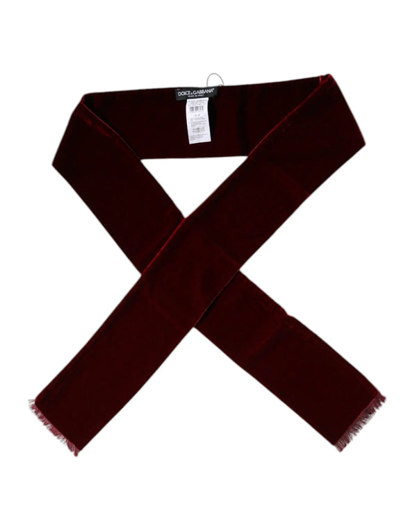 Bordeaux Cotton Silk Fringe Shawl Wrap Scarf Dolce & Gabbana