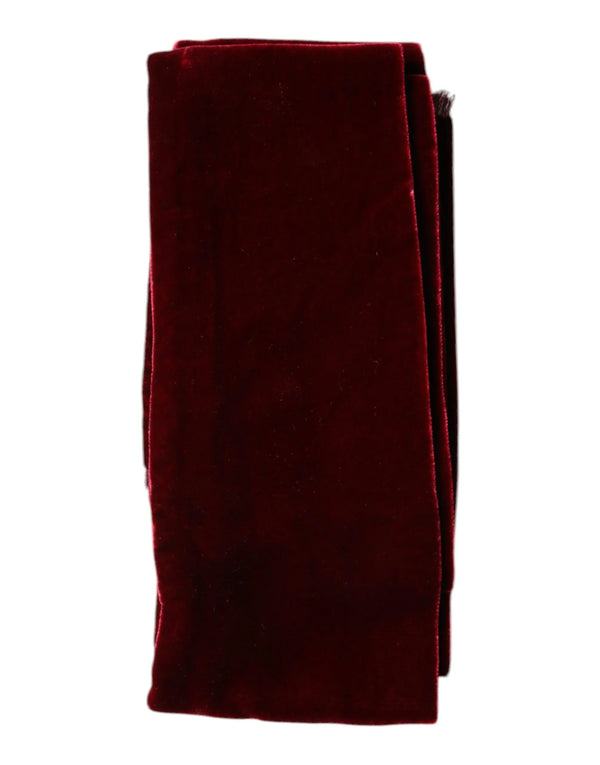 Bordeaux Cotton Silk Fringe Shawl Wrap Scarf Dolce & Gabbana