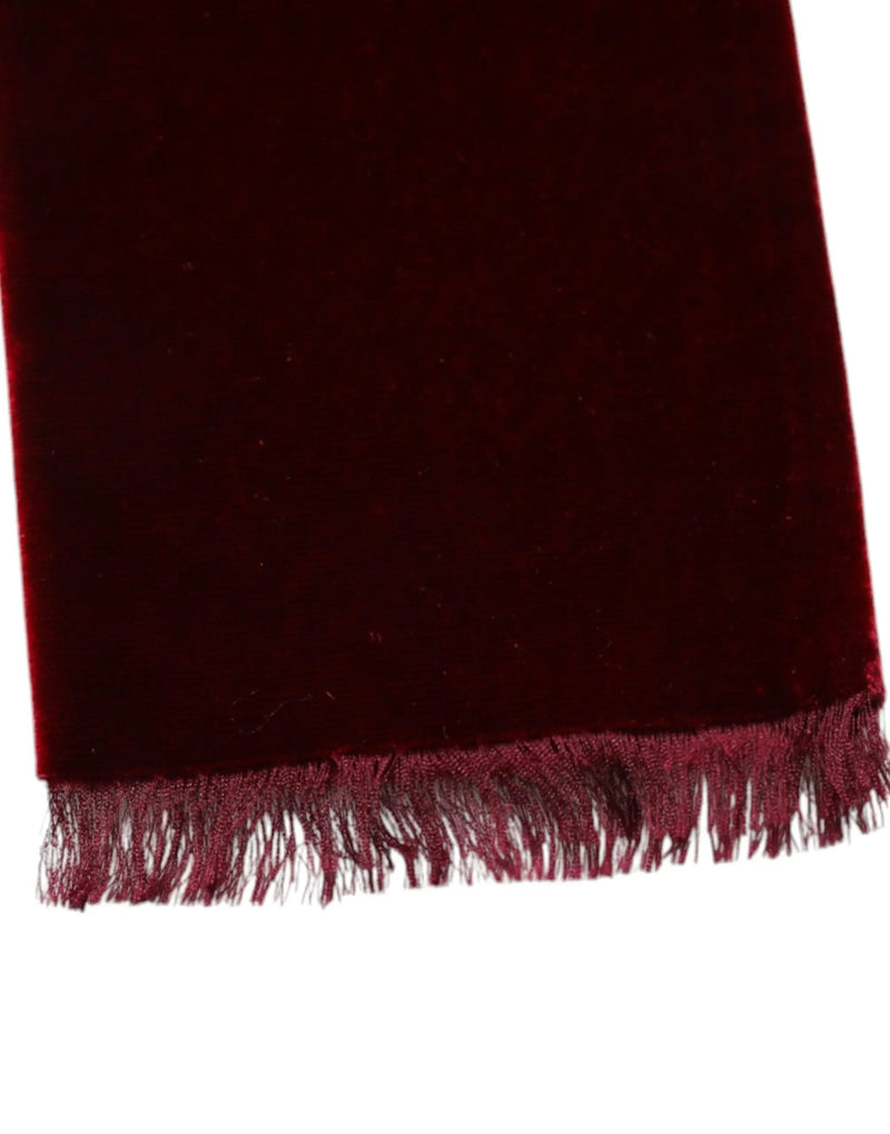 Bordeaux Cotton Silk Fringe Shawl Wrap Scarf Dolce & Gabbana