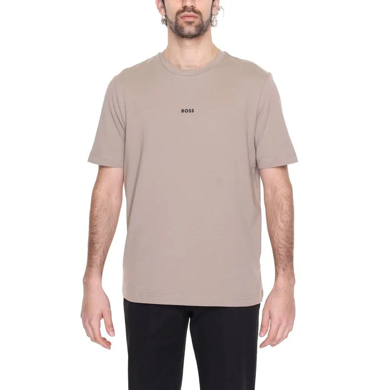 Brown Cotton T-Shirt Hugo Boss