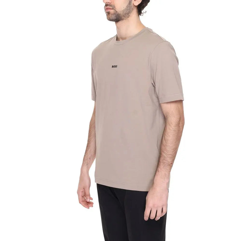 Brown Cotton T-Shirt Hugo Boss