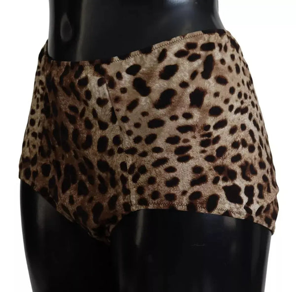 Brown Leopard Print Swimsuit Swimwear Bikini Bottom Dolce & Gabbana