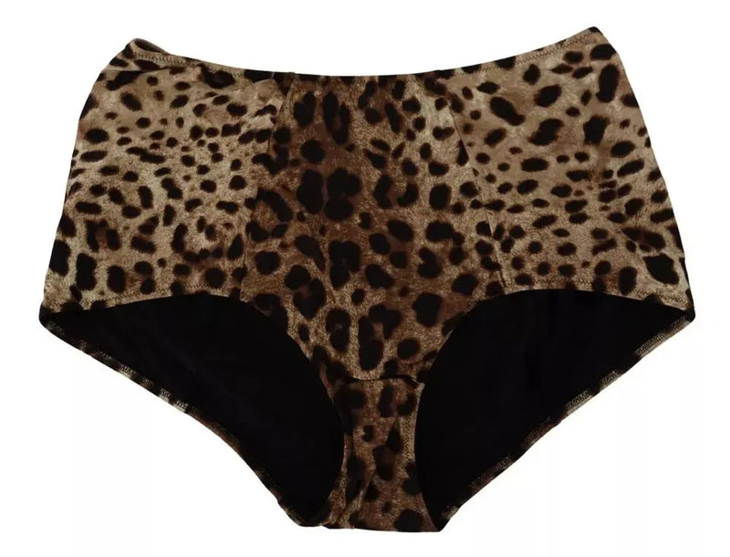 Brown Leopard Print Swimsuit Swimwear Bikini Bottom Dolce & Gabbana