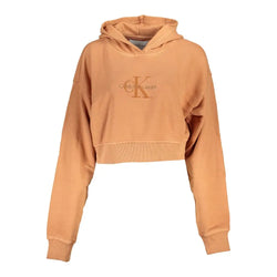 Chic Orange Hooded Sweatshirt with Embroidery Calvin Klein