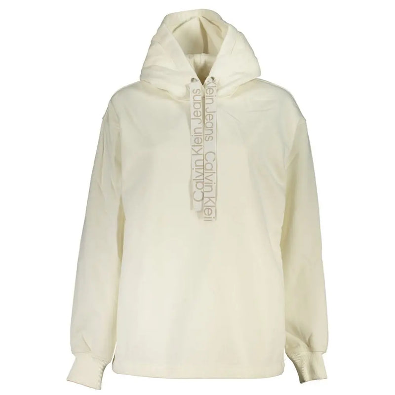 Chic White Hooded Fleece Sweatshirt Calvin Klein