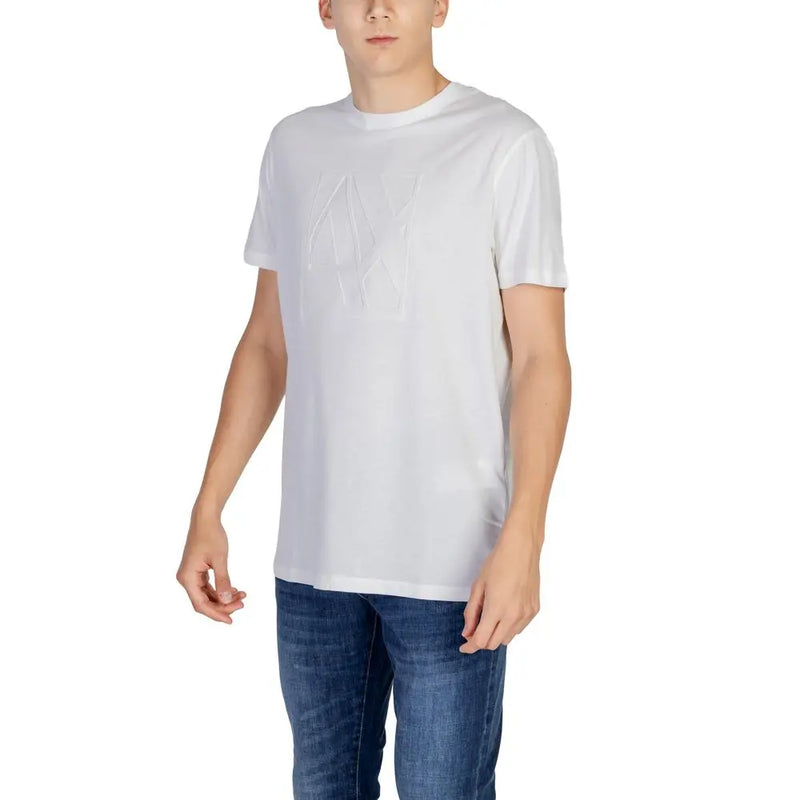 Cream Cotton T-Shirt Armani Exchange