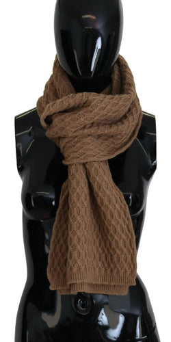 Dark Brown Wrap Shawl Knitted Camel Scarf Dolce & Gabbana