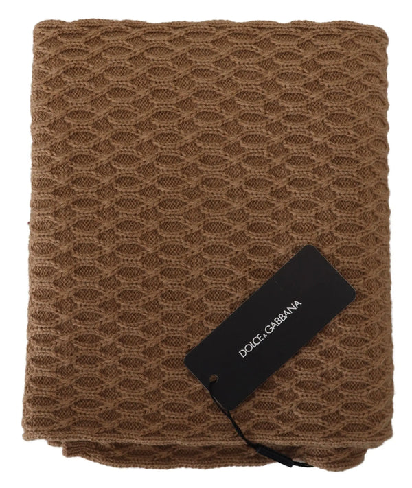 Dark Brown Wrap Shawl Knitted Camel Scarf Dolce & Gabbana