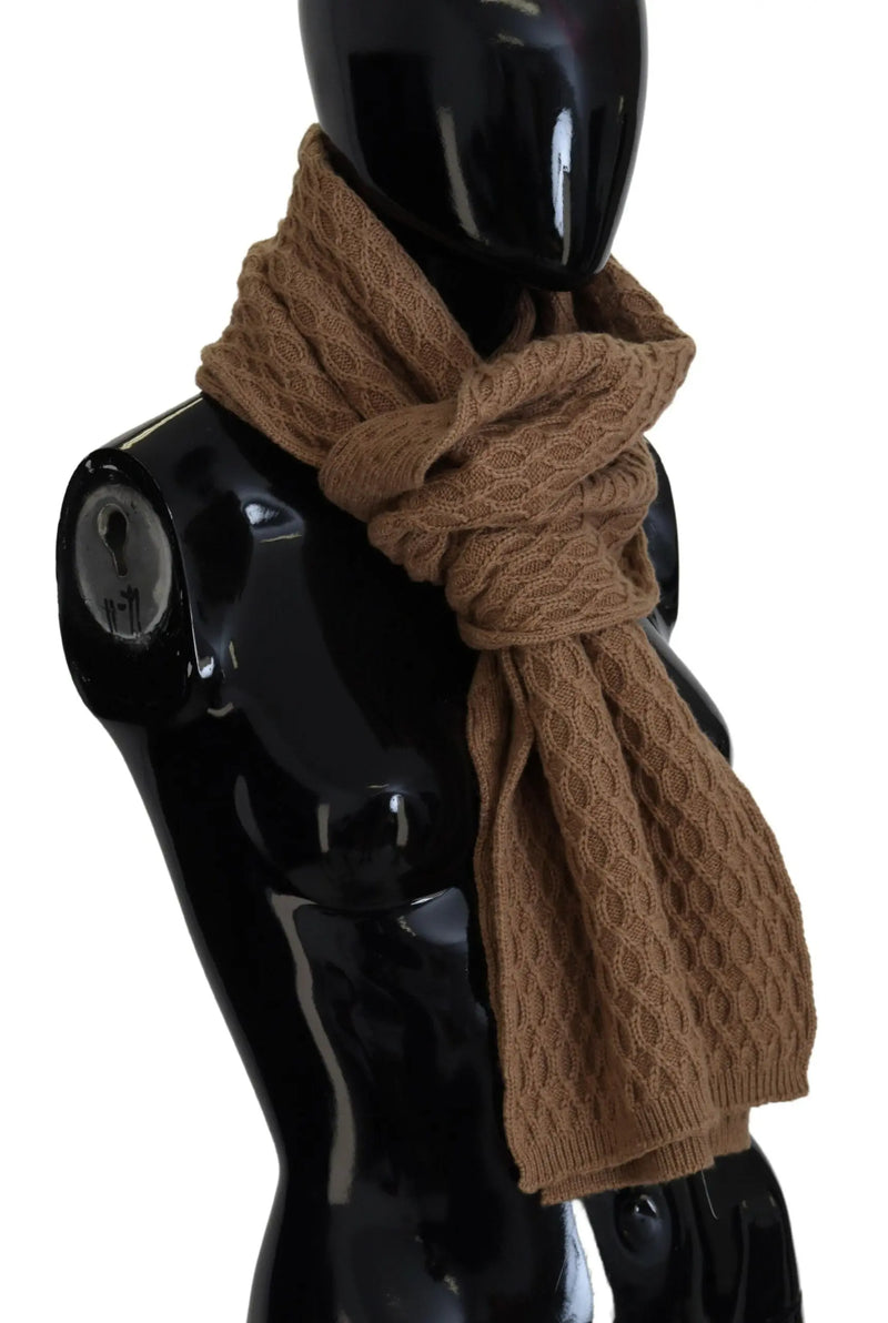 Dark Brown Wrap Shawl Knitted Camel Scarf Dolce & Gabbana