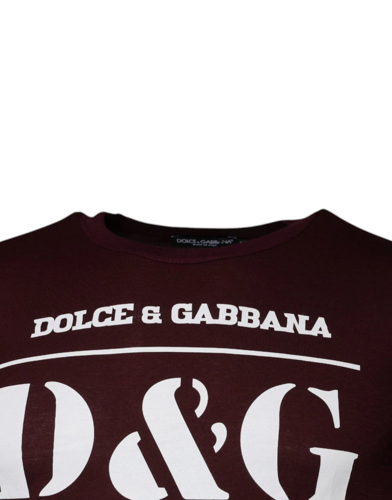 Dark Red D&G King Of Love Crew Neck T-shirt Dolce & Gabbana