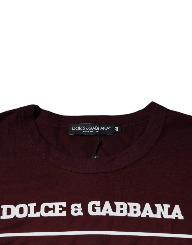 Dark Red D&G King Of Love Crew Neck T-shirt Dolce & Gabbana