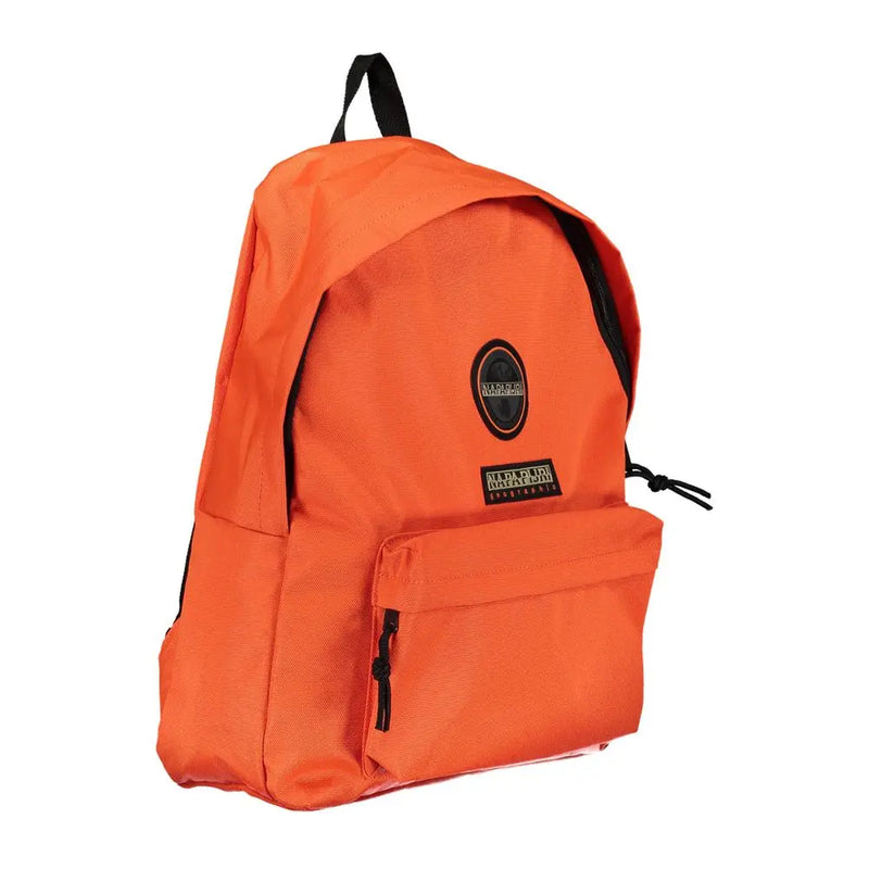 Eco-Chic Orange Backpack with Logo Design Napapijri