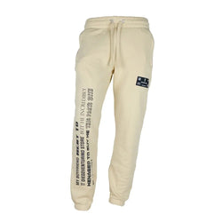 Elegant Beige Cotton Tracksuit Trousers Diego Venturino