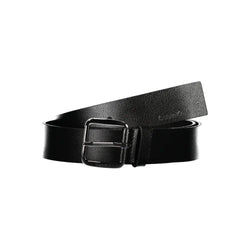 Elegant Black Leather Belt with Metal Buckle Calvin Klein