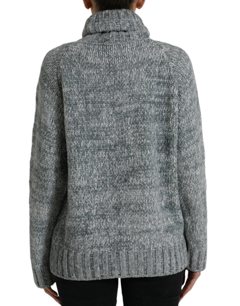 Elegant Gray Cashmere Blend Turtleneck Pullover Dolce & Gabbana