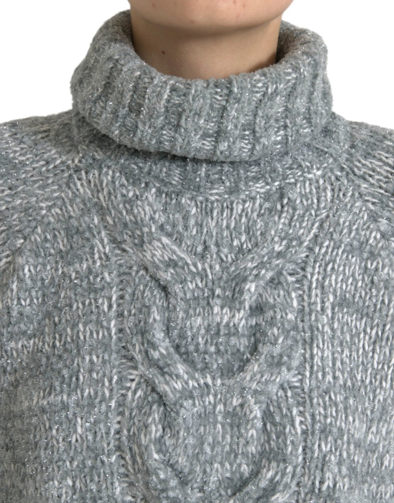 Elegant Gray Cashmere Blend Turtleneck Pullover Dolce & Gabbana