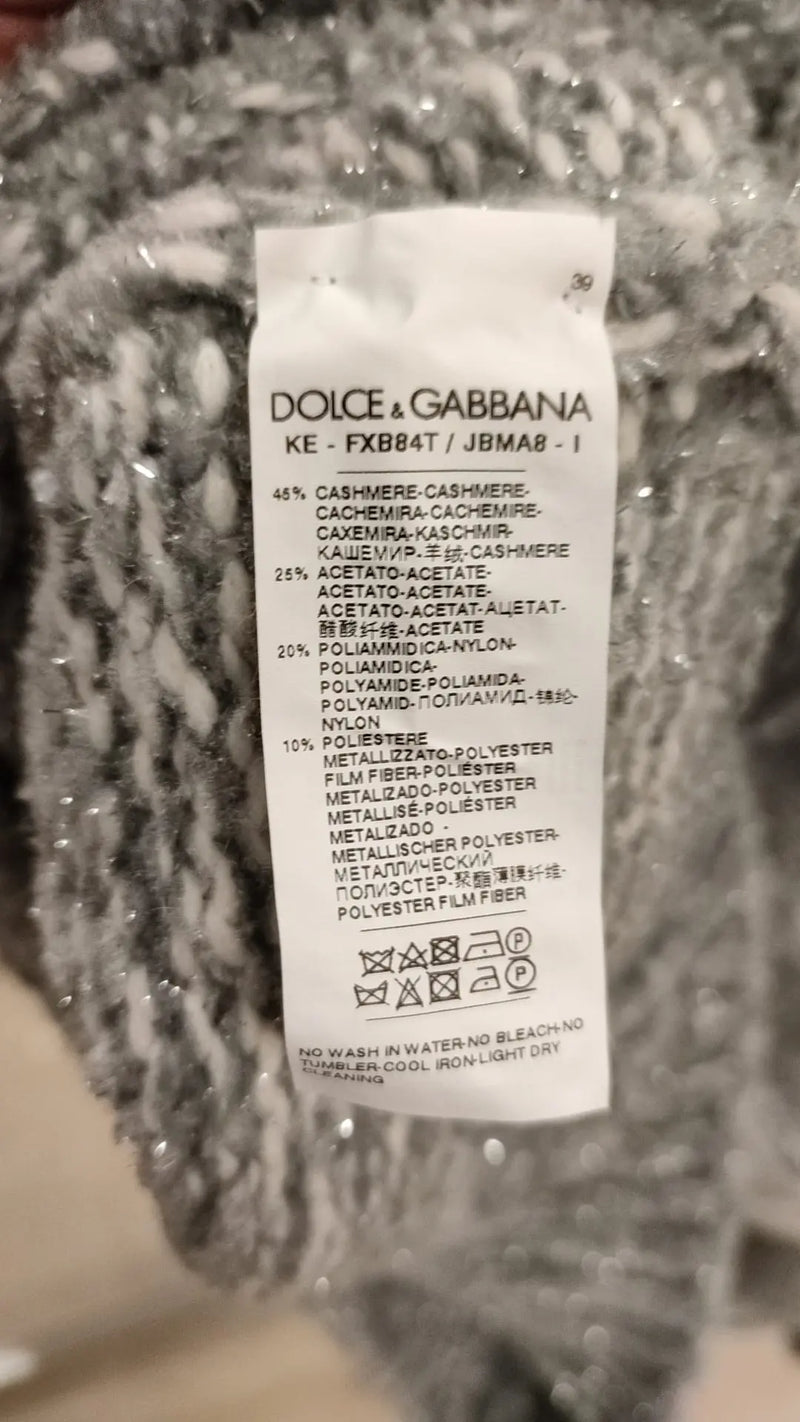 Elegant Gray Cashmere Blend Turtleneck Pullover Dolce & Gabbana