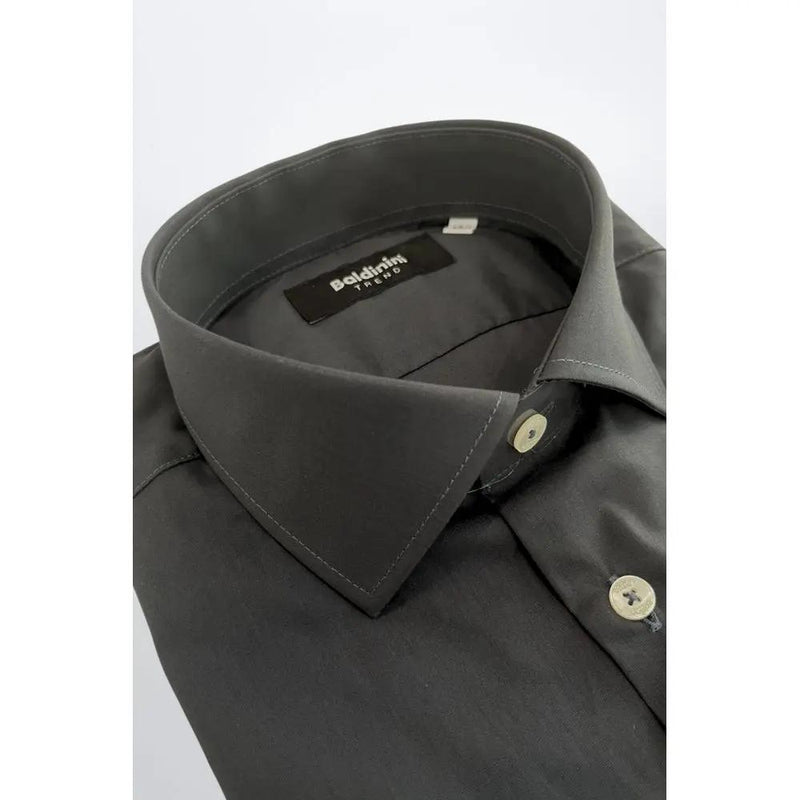 Gray Cotton Shirt Baldinini Trend