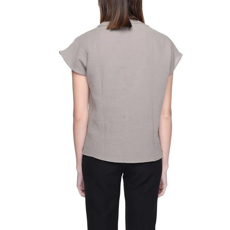 Gray Cotton Shirt Jacqueline De Yong