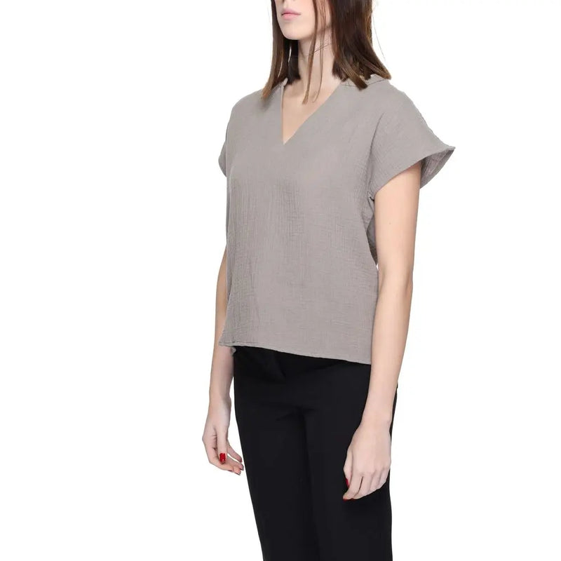 Gray Cotton Shirt Jacqueline De Yong