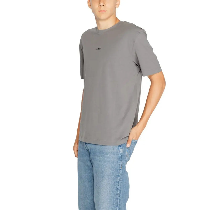 Gray Cotton T-Shirt Hugo Boss