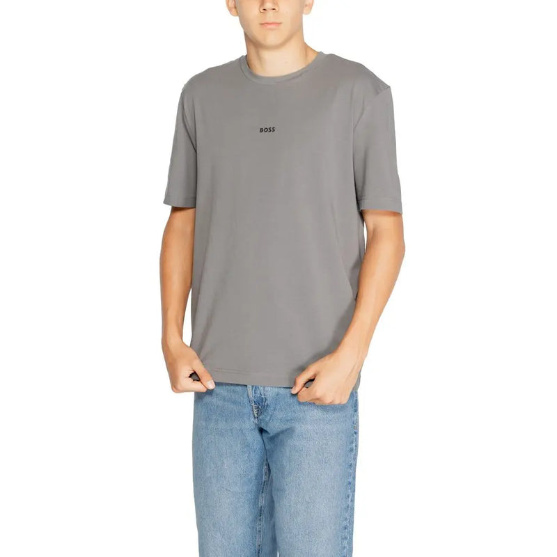 Gray Cotton T-Shirt Hugo Boss