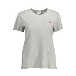 "Gray Cotton Women T-Shirt" Levi's