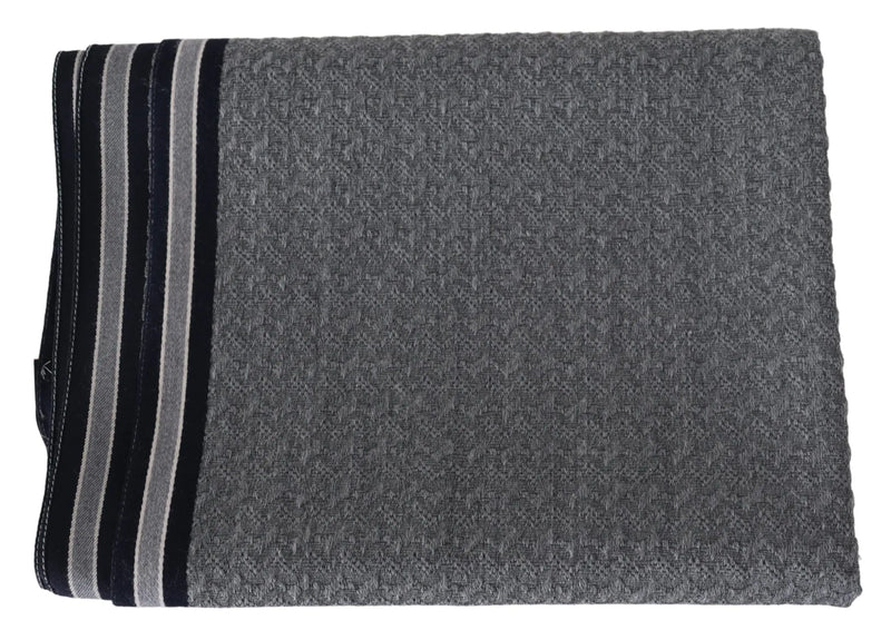 Gray Stripes Pattern 100% Wool Unisex Neck Wrap Scarf Missoni
