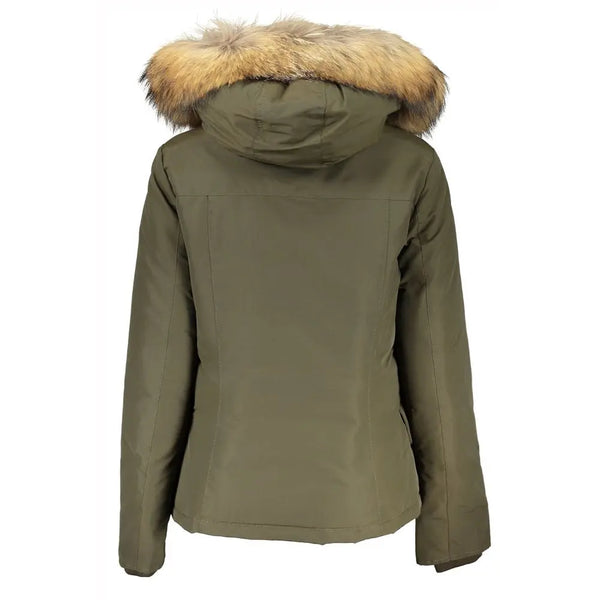 Green Cotton Jackets & Coat Woolrich