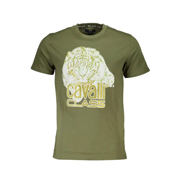 Green Cotton T-Shirt Cavalli Class