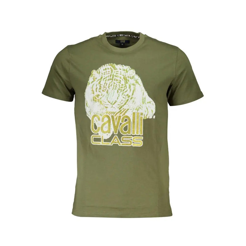 Green Cotton T-Shirt Cavalli Class