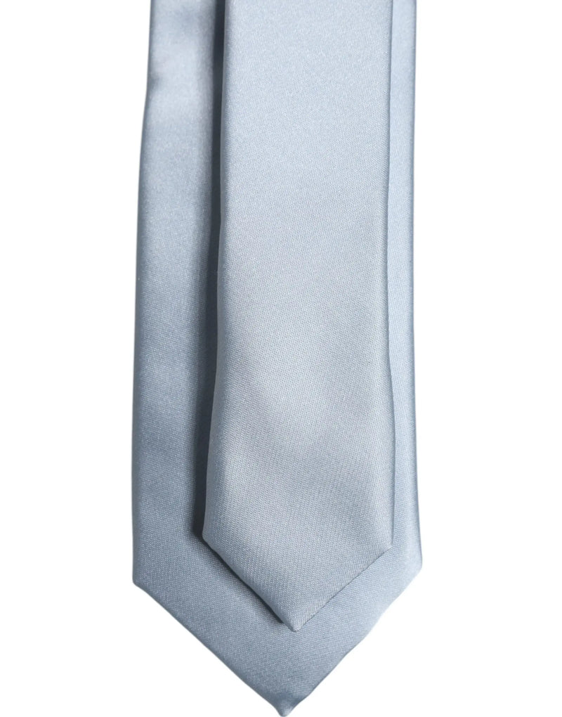Light Blue Solid Silk Adjustable Necktie Tie Dolce & Gabbana