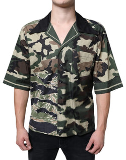 Multicolor Camouflage Button Down Men Casual Shirt Dolce & Gabbana