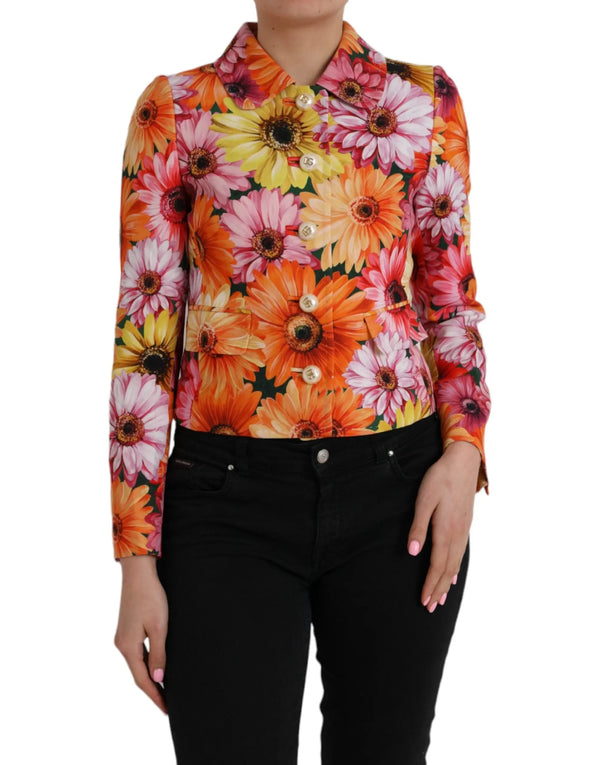 Multicolor Daisy Print Floral Fantasy Jacket Dolce & Gabbana