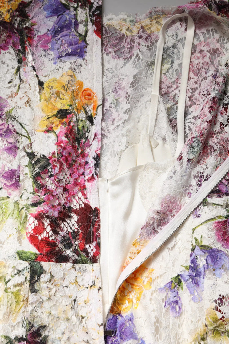 Multicolor Floral Long Sleeve A-line Dress Dolce & Gabbana