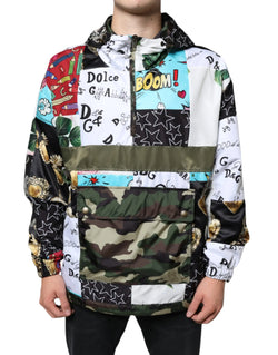 Multicolor Patchwork Cotton Hooded Jacket Dolce & Gabbana