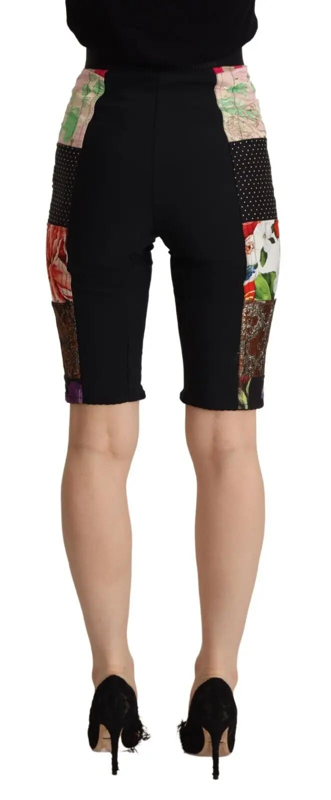 Multicolor Patchwork High Waist Cropped Pants Dolce & Gabbana