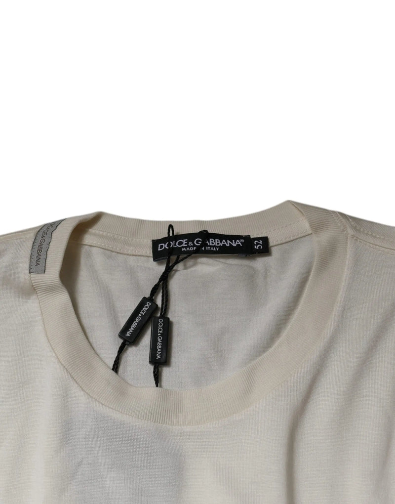 Off White Crew Neck Short Sleeve T-shirt Dolce & Gabbana