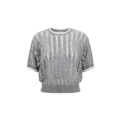 Openwork knit pattern Sweater with sequins Brunello Cucinelli