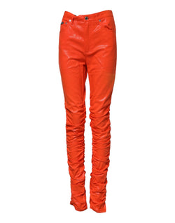Orange Cotton High Waisted Denim Jeans Dolce & Gabbana