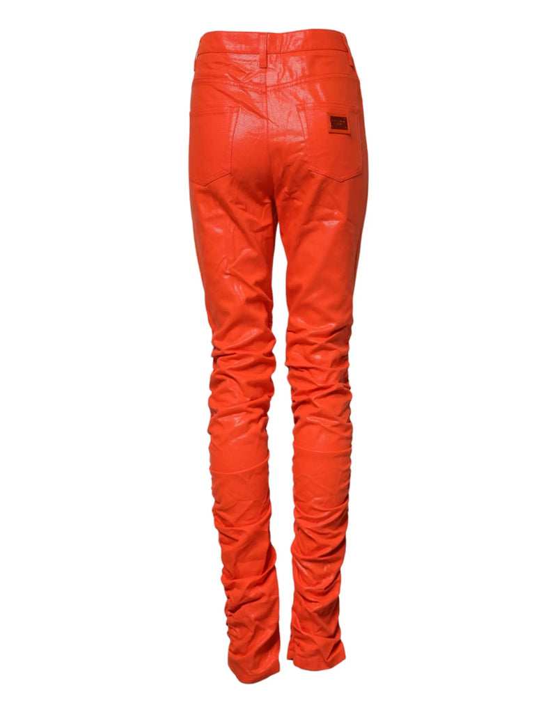 Orange Cotton High Waisted Denim Jeans Dolce & Gabbana