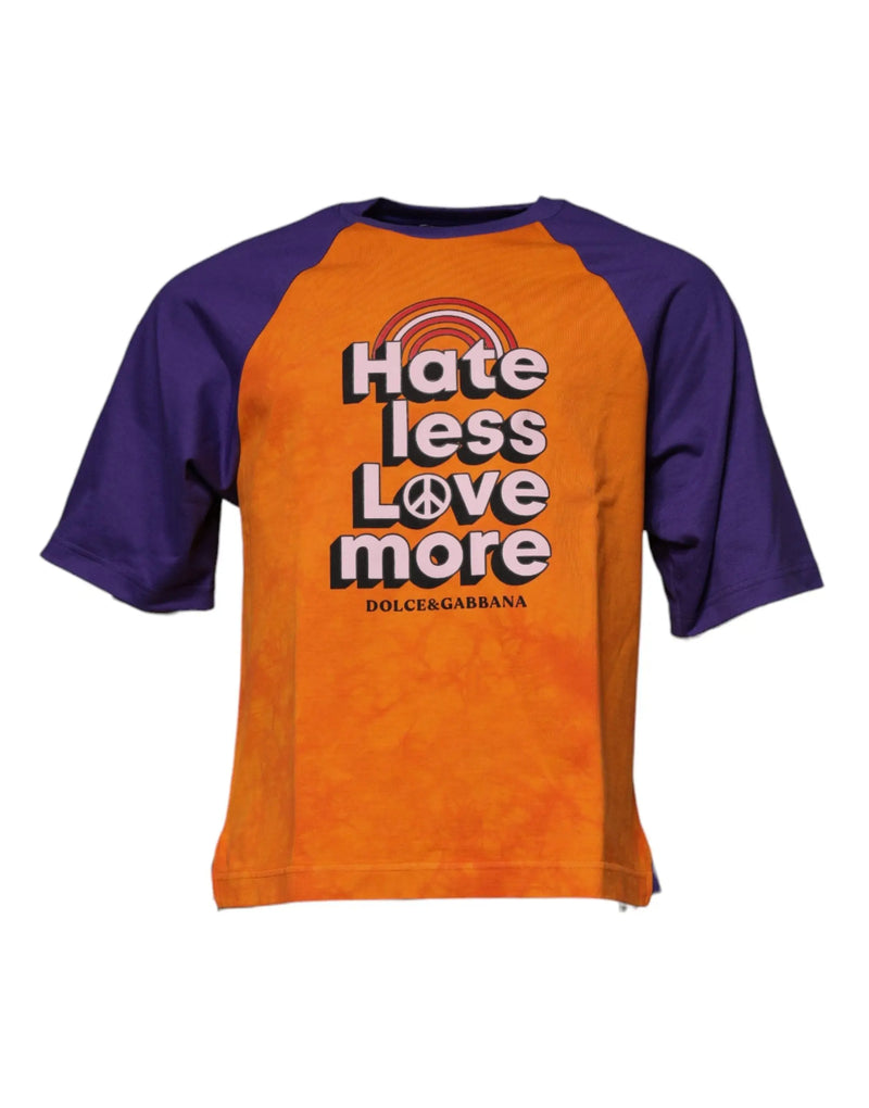 Orange Purple Graphic Print Short Sleeves T-shirt Dolce & Gabbana