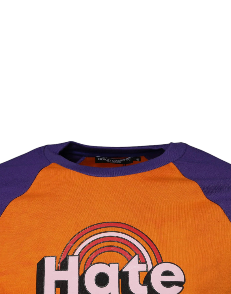 Orange Purple Graphic Print Short Sleeves T-shirt Dolce & Gabbana