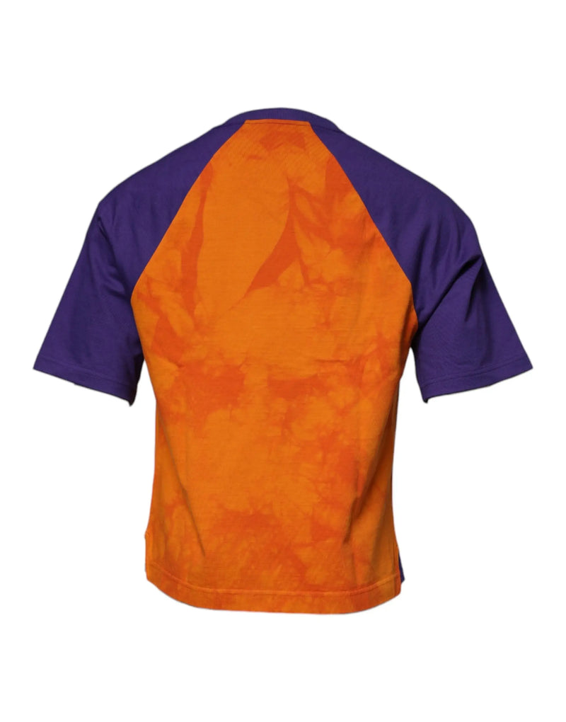 Orange Purple Graphic Print Short Sleeves T-shirt Dolce & Gabbana